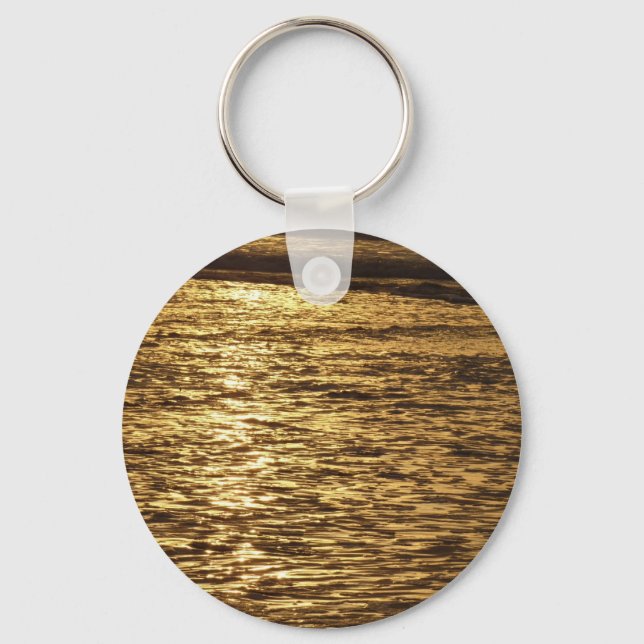 California Sunset Waves Ocean Seascape Key Ring (Front)
