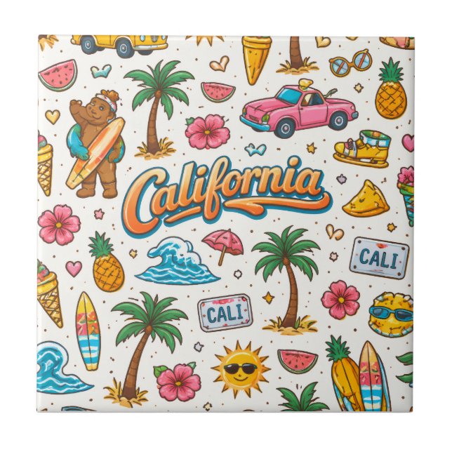 California Sunshine Ceramic Tile (Front)