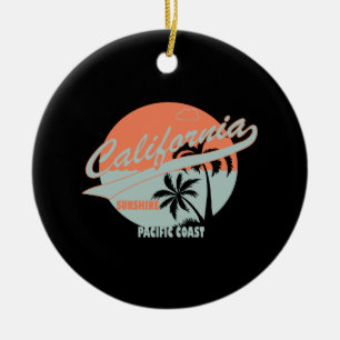 california sunshine pacific coast ceramic ornament