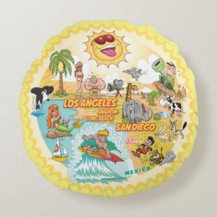 California Sunshine Paradise Poufs Round Cushion