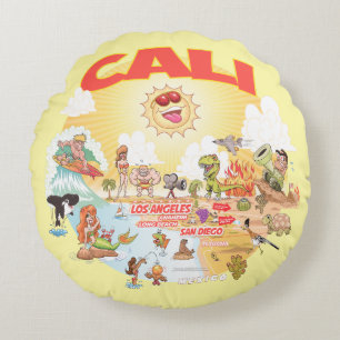 California Sunshine Paradise Poufs Round Cushion