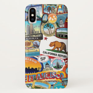 California Super Sticker Collage Pattern iPhone X Case