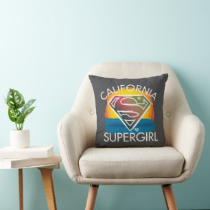 California Supergirl Sunset Graphic Cushion