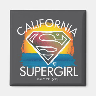 California Supergirl Sunset Graphic Magnet