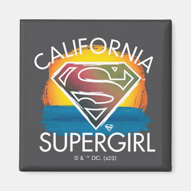 California Supergirl Sunset Graphic Magnet (Front)