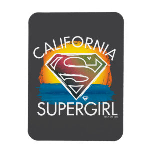 California Supergirl Sunset Graphic Magnet