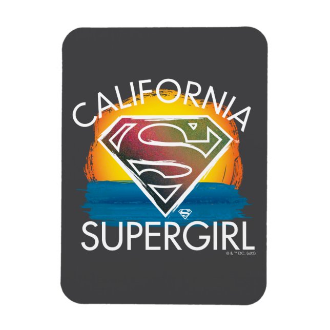California Supergirl Sunset Graphic Magnet (Vertical)