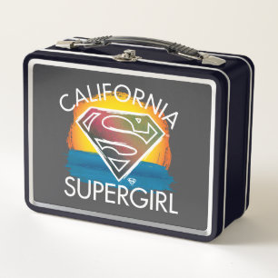 California Supergirl Sunset Graphic Metal Lunch Box