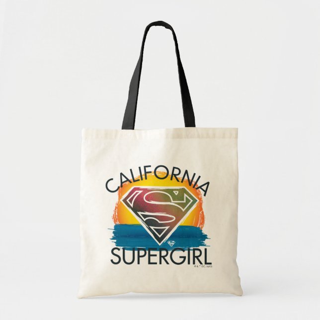 California Supergirl Sunset Graphic Tote Bag (Front)