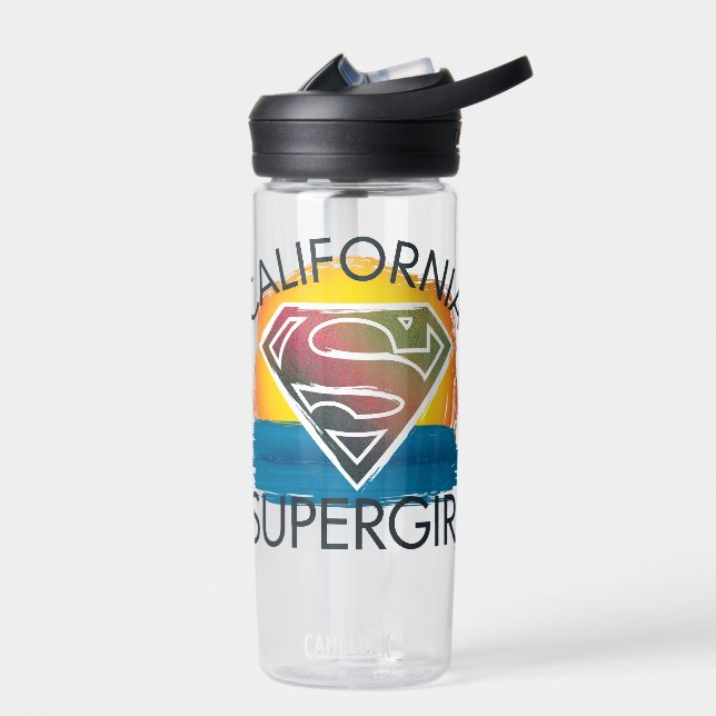 California Supergirl Sunset Graphic Water Bottle (Left)