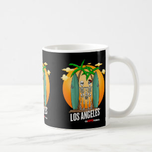 California Surf Los Angeles Beaches Surfing Skelet Coffee Mug