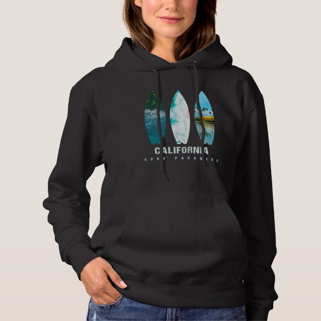 California Surf Paradise Pride Vacation Travel Sur Hoodie (Front)