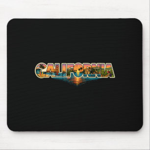California Surf Retro Beach Vintage Cali Sun SF SD Mouse Pad