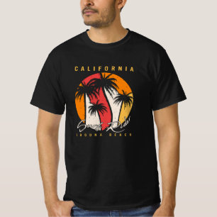 California Surf Ride Laguna Beach Retro Palm Sunse T-Shirt