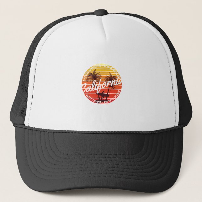 California Surf, Summer Beach vibes Trucker Hat (Front)