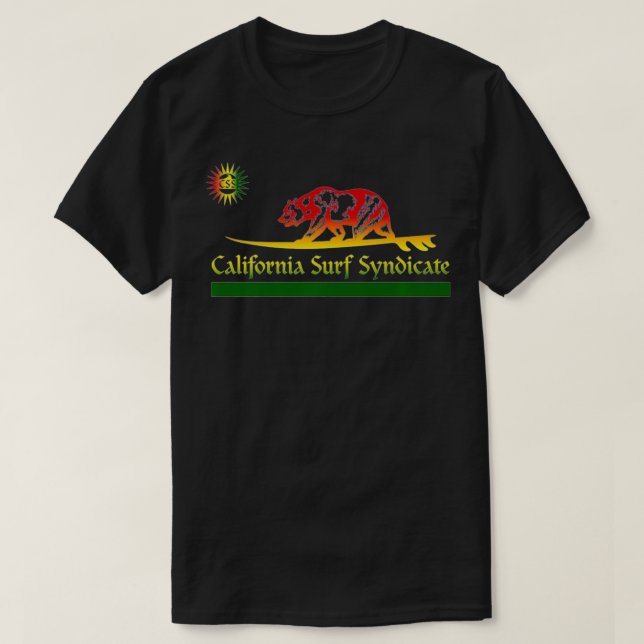 California Surf Syndicate Native Boardrider Rasta  T-Shirt (Design Front)