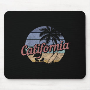 California Surf Vintage Souvenir Cali Beach Surfer Mouse Pad