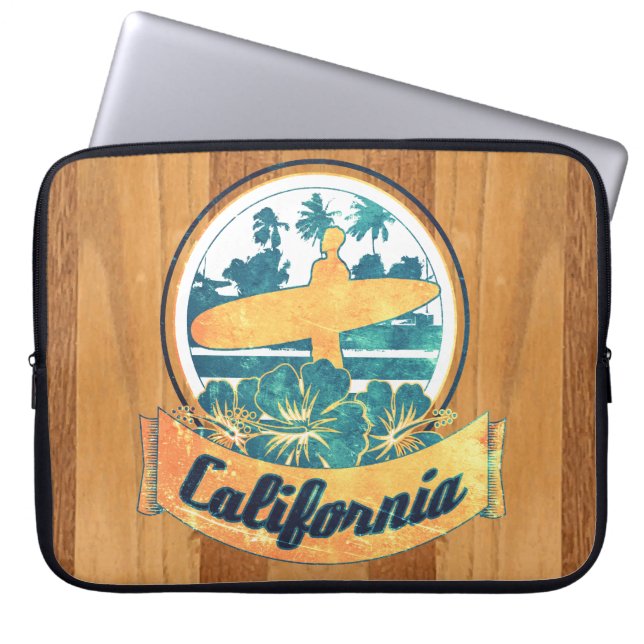 California surfboard laptop sleeve (Front)