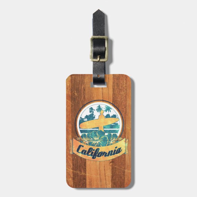 California surfboard luggage tag (Front Vertical)