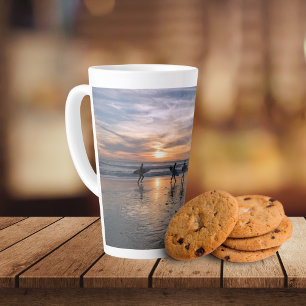 California Surfers at Sunset Latte Mug