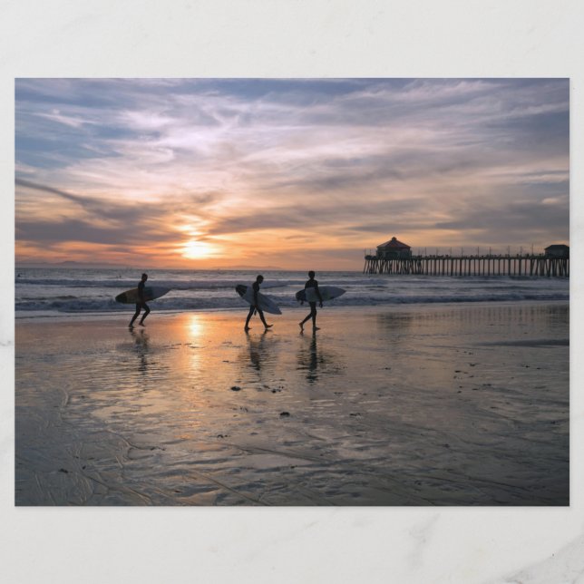 California Surfers at Sunset Scrapbook Paper (Front)