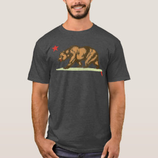 California Surfing Bear Surfboard State Flag T-Shirt