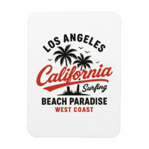 California Surfing Los Angeles Beach Paradise West Magnet
