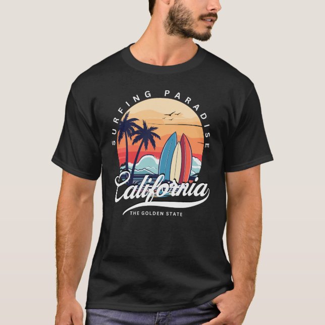 California Surfing Paradise Men's T-Shirt (Front)