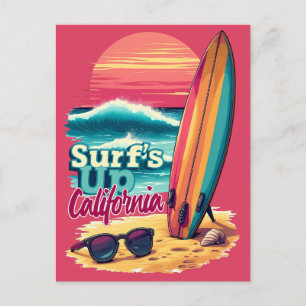California Surfing Postcard