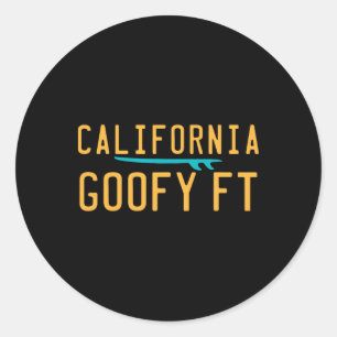 California Surfing Retro West Coast Socal Norcal S Classic Round Sticker