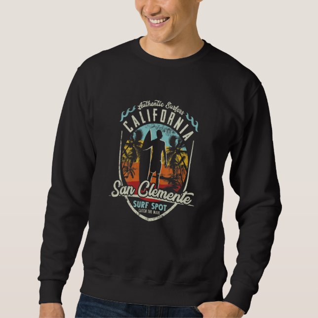 California Surfing San Clemente Wave Surfer Paradi Sweatshirt (Front)
