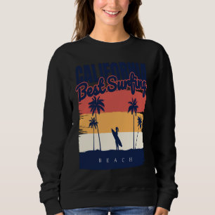 California Surfing Summer Beach Vintage Sunset  2 Sweatshirt