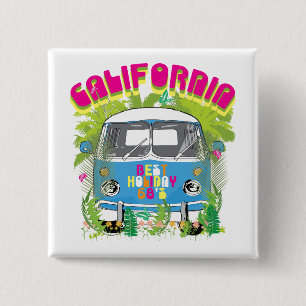 California Surfing Van 15 Cm Square Badge