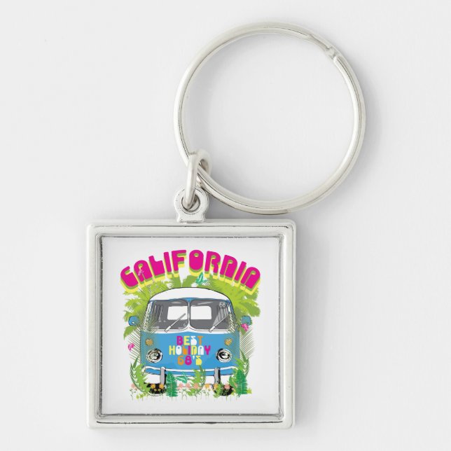 California Surfing Van Key Ring (Front)