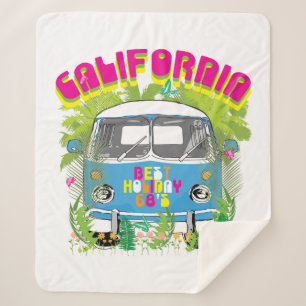 California Surfing Van Sherpa Blanket