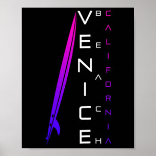 California Surfing - Venice Beach - Stylish Beach Poster