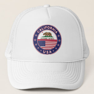 California, t-shirt trucker hat