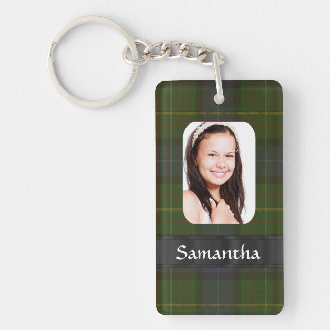 California tartan plaid photo template key ring (Front)