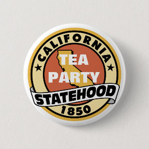 CALIFORNIA TEA PARTY STATE 6 CM ROUND BADGE