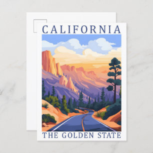 California the Golden State USA Travel Place Postcard