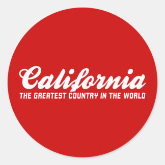 california the greatest country in the world classic round sticker