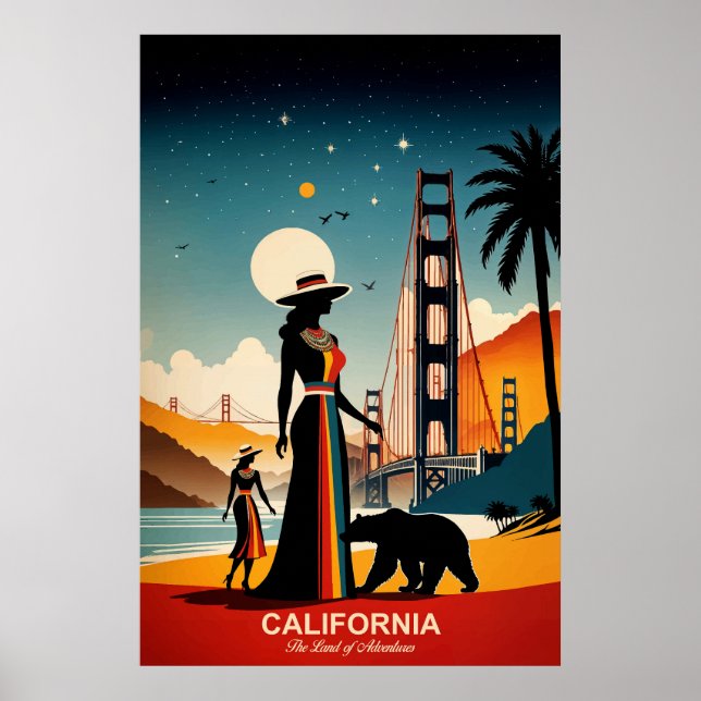 California: The Land of Adventures Travel Poster (Front)