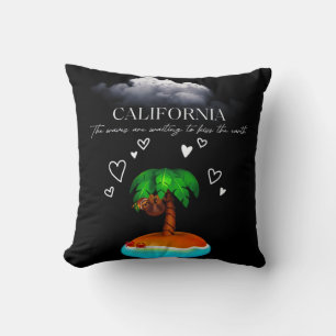 California, The Waves Are Waiting To Kiss The Eart Cushion