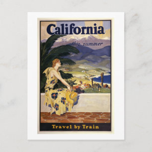 California this summer. Travel by Train  Postcard