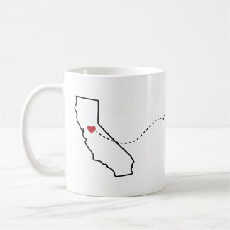 California to Connecticut - Heart2Heart Coffee Mug