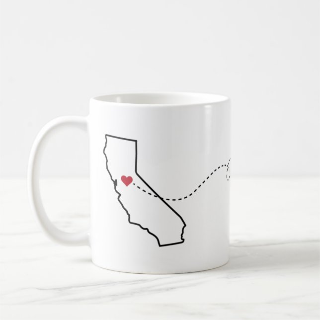 California to New York - Heart2Heart Coffee Mug (Left)