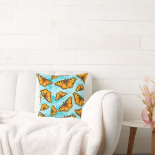 California Tortoiseshell Butterfly Illustration Cushion