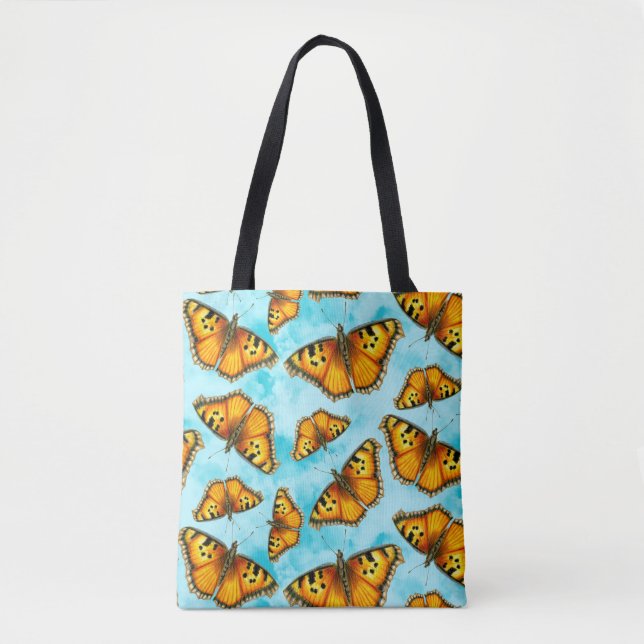 California Tortoiseshell Butterfly Illustration  Tote Bag (Front)