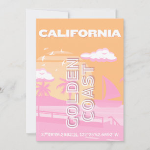 California, Travel Art, Preppy, Preppy Travel Holiday Card