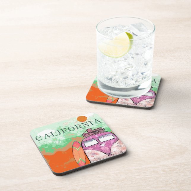 California Travel Poster Beverage Coaster (Right Side)